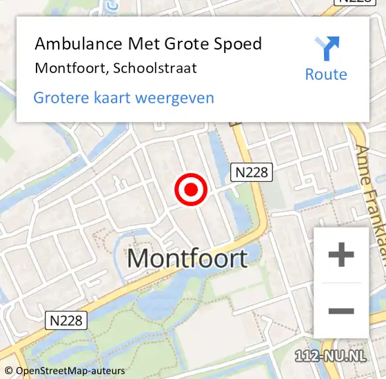 Locatie op kaart van de 112 melding: Ambulance Met Grote Spoed Naar Montfoort, Schoolstraat op 19 december 2014 18:54