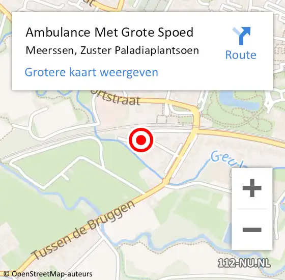 Locatie op kaart van de 112 melding: Ambulance Met Grote Spoed Naar Meerssen, Zuster Paladiaplantsoen op 19 december 2014 19:19