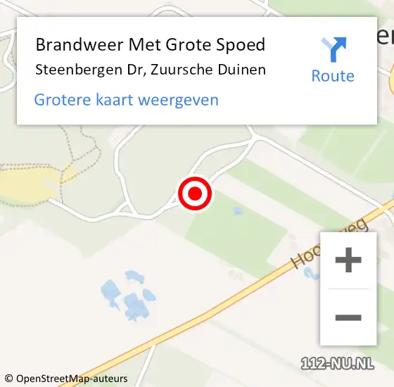 Locatie op kaart van de 112 melding: Brandweer Met Grote Spoed Naar Steenbergen Dr, Zuursche Duinen op 19 december 2014 19:23