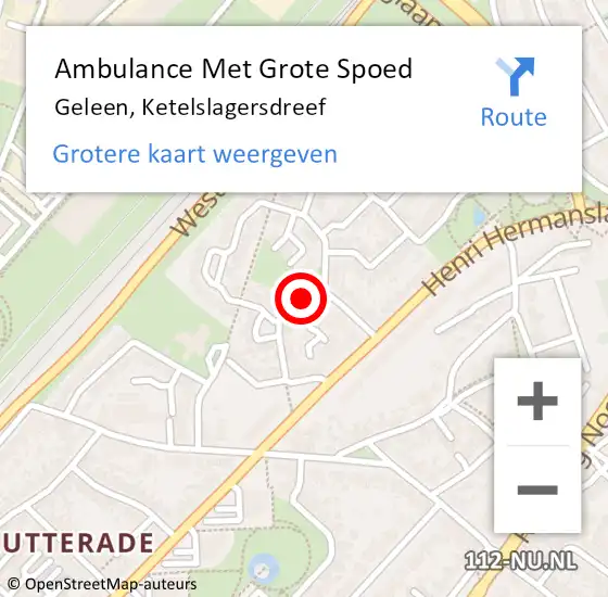 Locatie op kaart van de 112 melding: Ambulance Met Grote Spoed Naar Geleen, Ketelslagersdreef op 24 oktober 2013 20:34