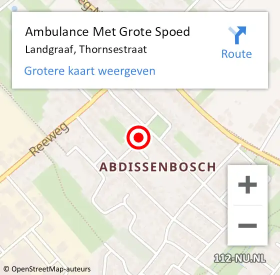 Locatie op kaart van de 112 melding: Ambulance Met Grote Spoed Naar Landgraaf, Thornsestraat op 19 december 2014 20:46