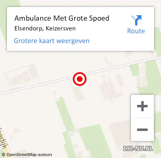 Locatie op kaart van de 112 melding: Ambulance Met Grote Spoed Naar Elsendorp, Keizersven op 19 december 2014 22:02