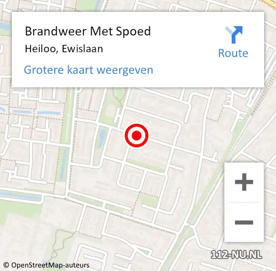 Locatie op kaart van de 112 melding: Brandweer Met Spoed Naar Heiloo, Ewislaan op 19 december 2014 22:10