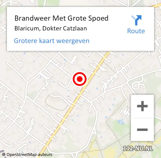 Locatie op kaart van de 112 melding: Brandweer Met Grote Spoed Naar Blaricum, Dokter Catzlaan op 19 december 2014 22:23