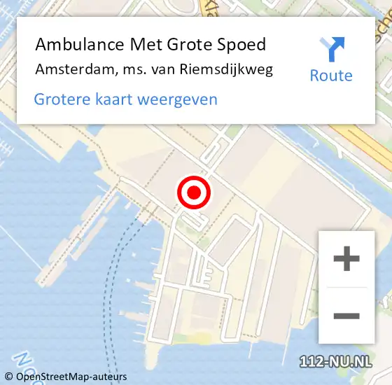 Locatie op kaart van de 112 melding: Ambulance Met Grote Spoed Naar Amsterdam, Ms. Van Riemsdijkweg op 19 december 2014 22:45