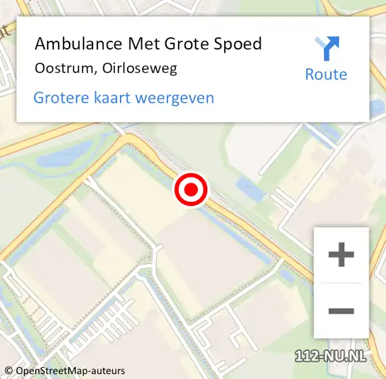 Locatie op kaart van de 112 melding: Ambulance Met Grote Spoed Naar Oostrum, Oirloseweg op 19 december 2014 22:58