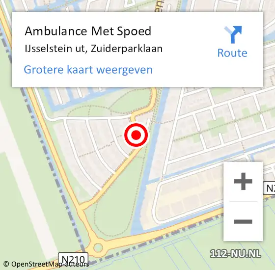 Locatie op kaart van de 112 melding: Ambulance Met Spoed Naar IJsselstein ut, Zuiderparklaan op 20 december 2014 03:14