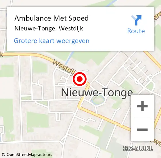 Locatie op kaart van de 112 melding: Ambulance Met Spoed Naar Nieuwe-Tonge, Westdijk op 20 december 2014 03:45