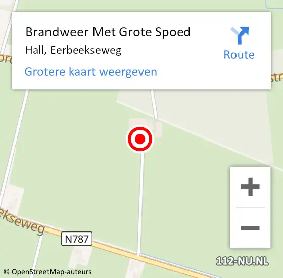 Locatie op kaart van de 112 melding: Brandweer Met Grote Spoed Naar Hall, Eerbeekseweg op 20 december 2014 08:07