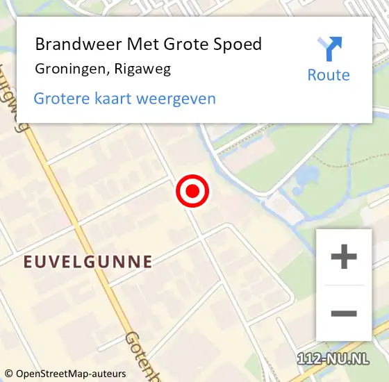 Locatie op kaart van de 112 melding: Brandweer Met Grote Spoed Naar Groningen, Rigaweg op 20 december 2014 08:30