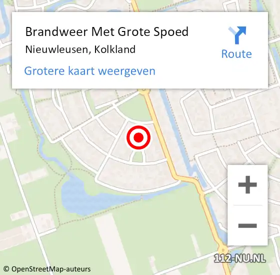 Locatie op kaart van de 112 melding: Brandweer Met Grote Spoed Naar Nieuwleusen, Kolkland op 20 december 2014 09:10