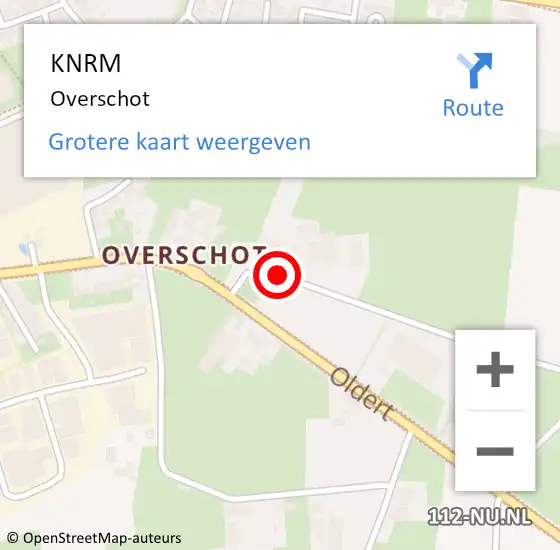 Locatie op kaart van de 112 melding: KNRM Overschot op 20 december 2014 10:02