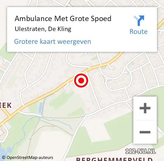 Locatie op kaart van de 112 melding: Ambulance Met Grote Spoed Naar Ulestraten, De Kling op 20 december 2014 10:51