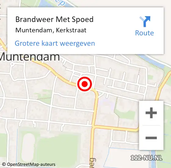 Locatie op kaart van de 112 melding: Brandweer Met Spoed Naar Muntendam, Kerkstraat op 20 december 2014 13:16