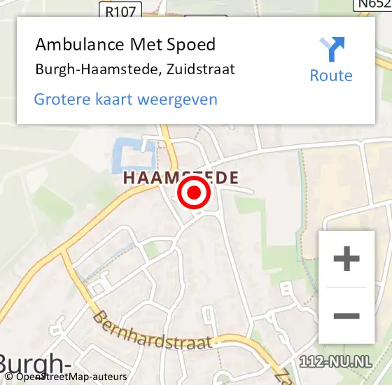 Locatie op kaart van de 112 melding: Ambulance Met Spoed Naar Burgh-Haamstede, Zuidstraat op 10 september 2013 16:25