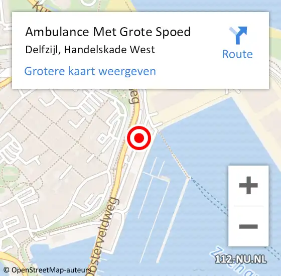 Locatie op kaart van de 112 melding: Ambulance Met Grote Spoed Naar Delfzijl, Handelskade West op 20 december 2014 15:05