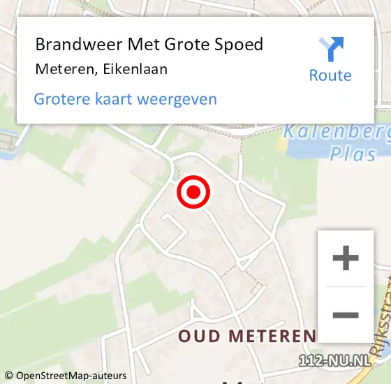 Locatie op kaart van de 112 melding: Brandweer Met Grote Spoed Naar Meteren, Eikenlaan op 20 december 2014 15:28