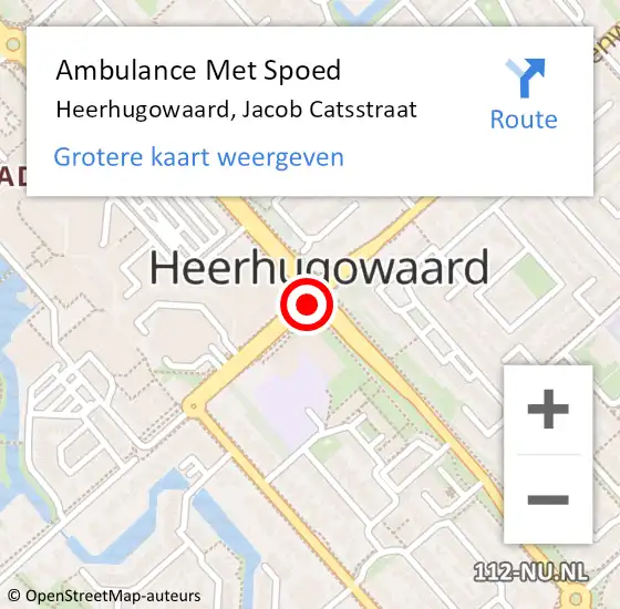 Locatie op kaart van de 112 melding: Ambulance Met Spoed Naar Heerhugowaard, Henriette Bosmansplantsoen op 20 december 2014 15:28