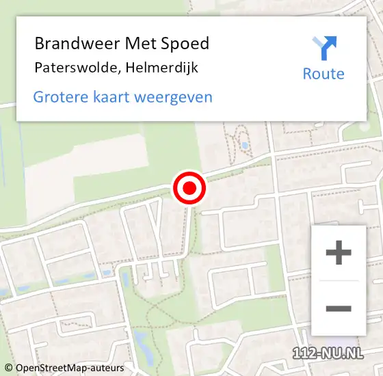 Locatie op kaart van de 112 melding: Brandweer Met Spoed Naar Paterswolde, Helmerdijk op 20 december 2014 17:02