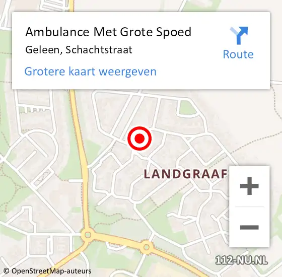 Locatie op kaart van de 112 melding: Ambulance Met Grote Spoed Naar Geleen, Schachtstraat op 20 december 2014 17:17