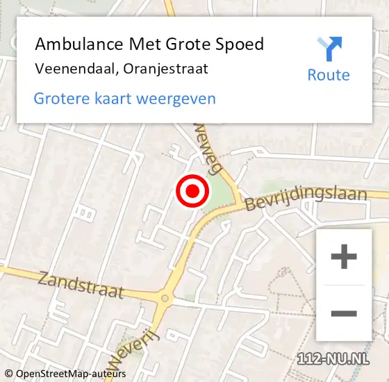 Locatie op kaart van de 112 melding: Ambulance Met Grote Spoed Naar Veenendaal, Oranjestraat op 20 december 2014 17:21