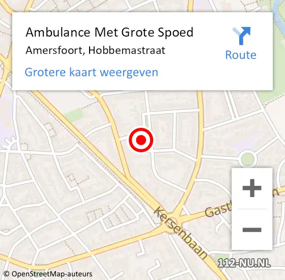 Locatie op kaart van de 112 melding: Ambulance Met Grote Spoed Naar Amersfoort, Hobbemastraat op 20 december 2014 17:22