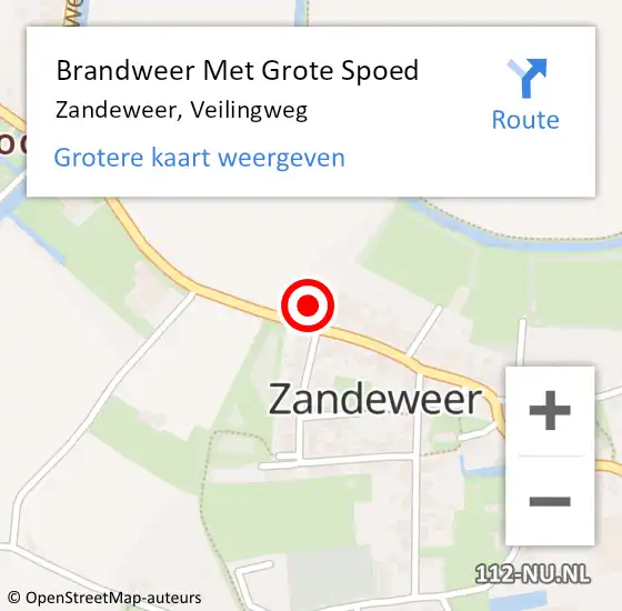 Locatie op kaart van de 112 melding: Brandweer Met Grote Spoed Naar Zandeweer, Veilingweg op 20 december 2014 18:01