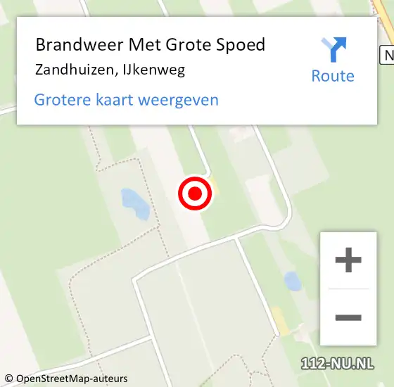 Locatie op kaart van de 112 melding: Brandweer Met Grote Spoed Naar Zandhuizen, IJkenweg op 20 december 2014 19:28