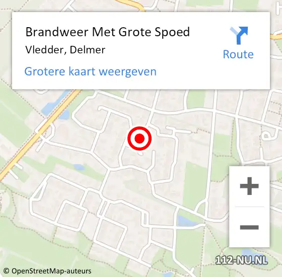 Locatie op kaart van de 112 melding: Brandweer Met Grote Spoed Naar Vledder, Delmer op 20 december 2014 19:52