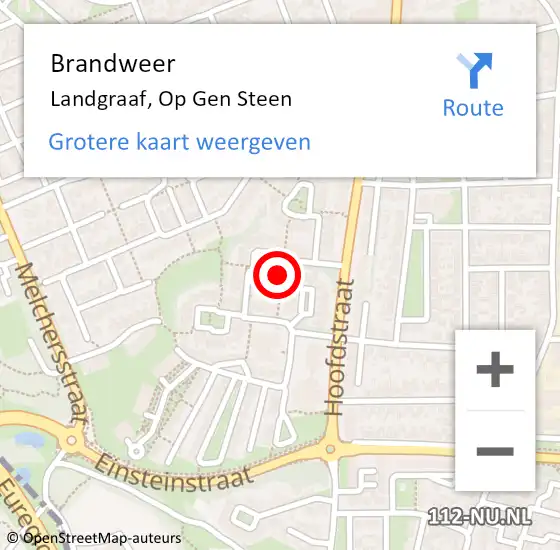 Locatie op kaart van de 112 melding: Brandweer Landgraaf, Op Gen Steen op 24 oktober 2013 23:52