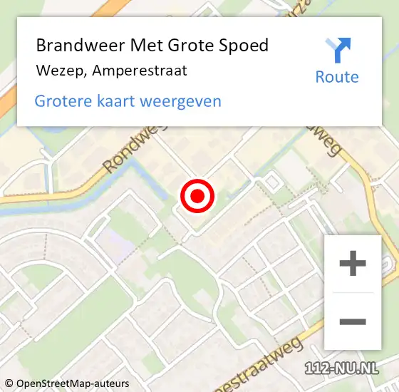 Locatie op kaart van de 112 melding: Brandweer Met Grote Spoed Naar Wezep, Amperestraat op 20 december 2014 20:46