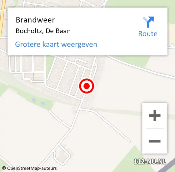 Locatie op kaart van de 112 melding: Brandweer Bocholtz, De Baan op 20 december 2014 21:21