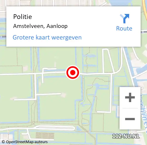 Locatie op kaart van de 112 melding: Politie Amstelveen, Aanloop op 20 december 2014 22:23