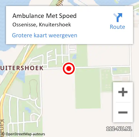 Locatie op kaart van de 112 melding: Ambulance Met Spoed Naar Ossenisse, Knuitershoek op 21 december 2014 00:18