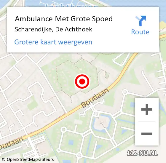 Locatie op kaart van de 112 melding: Ambulance Met Grote Spoed Naar Scharendijke, De Achthoek op 21 december 2014 01:14