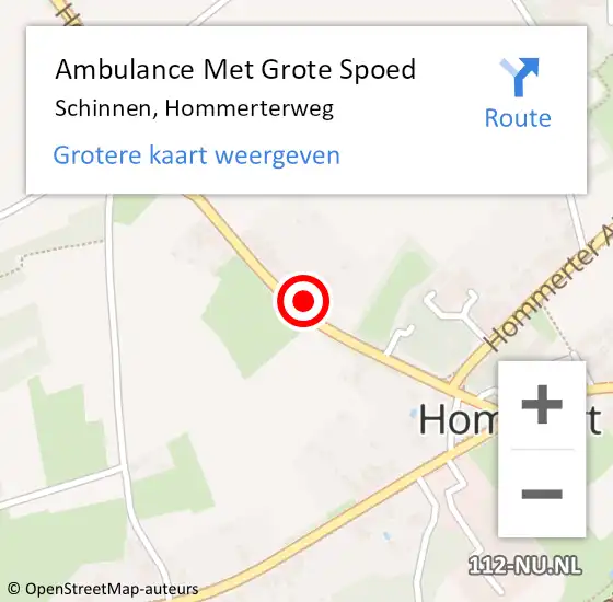 Locatie op kaart van de 112 melding: Ambulance Met Grote Spoed Naar Schinnen, Hommerterweg op 21 december 2014 01:40