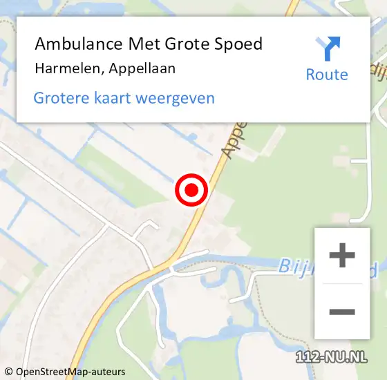 Locatie op kaart van de 112 melding: Ambulance Met Grote Spoed Naar Harmelen, Appellaan op 21 december 2014 02:24
