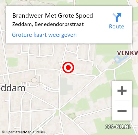 Locatie op kaart van de 112 melding: Brandweer Met Grote Spoed Naar Zeddam, Benedendorpsstraat op 21 december 2014 08:30