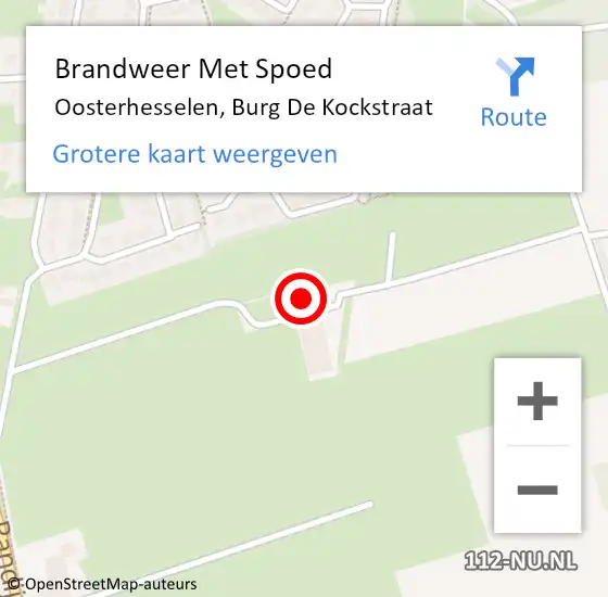 Locatie op kaart van de 112 melding: Brandweer Met Spoed Naar Oosterhesselen, Burg De Kockstraat op 21 december 2014 09:05