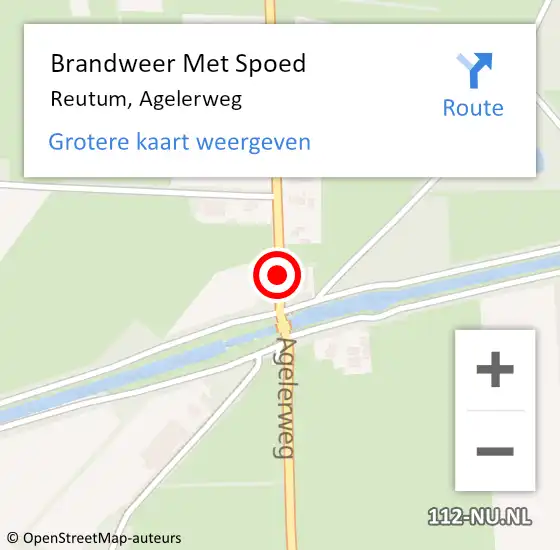 Locatie op kaart van de 112 melding: Brandweer Met Spoed Naar Reutum, Agelerweg op 21 december 2014 10:40