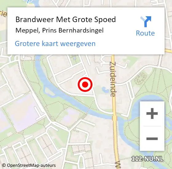 Locatie op kaart van de 112 melding: Brandweer Met Grote Spoed Naar Meppel, Prins Bernhardsingel op 25 oktober 2013 02:42