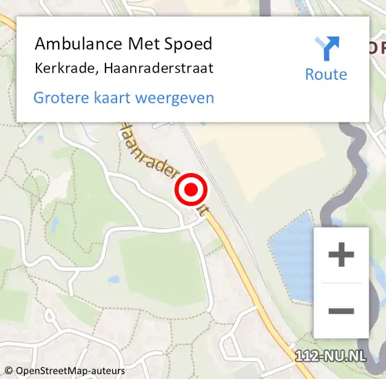 Locatie op kaart van de 112 melding: Ambulance Met Spoed Naar Kerkrade, Haanraderstraat op 21 december 2014 12:13