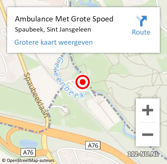 Locatie op kaart van de 112 melding: Ambulance Met Grote Spoed Naar Spaubeek, Sint Jansgeleen op 21 december 2014 12:53