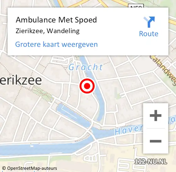 Locatie op kaart van de 112 melding: Ambulance Met Spoed Naar Zierikzee, Wandeling op 21 december 2014 14:21