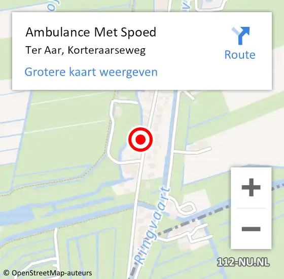 Locatie op kaart van de 112 melding: Ambulance Met Spoed Naar Ter Aar, Korteraarseweg op 25 oktober 2013 03:45