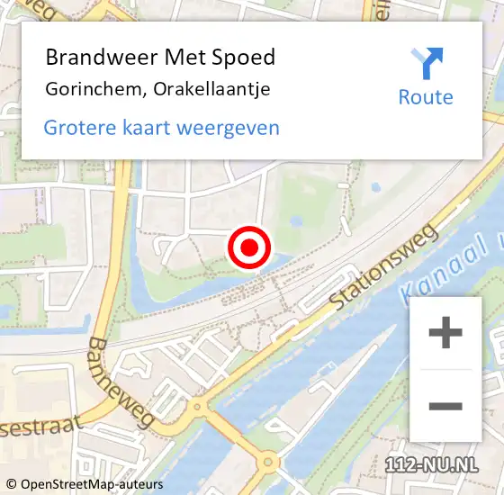 Locatie op kaart van de 112 melding: Brandweer Met Spoed Naar Gorinchem, Orakellaantje op 21 december 2014 14:45