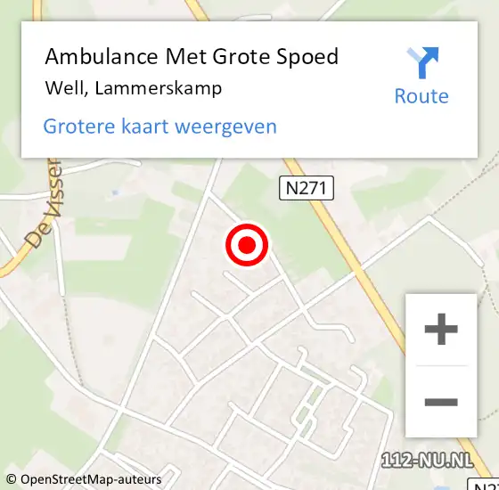 Locatie op kaart van de 112 melding: Ambulance Met Grote Spoed Naar Well, Lammerskamp op 21 december 2014 14:53