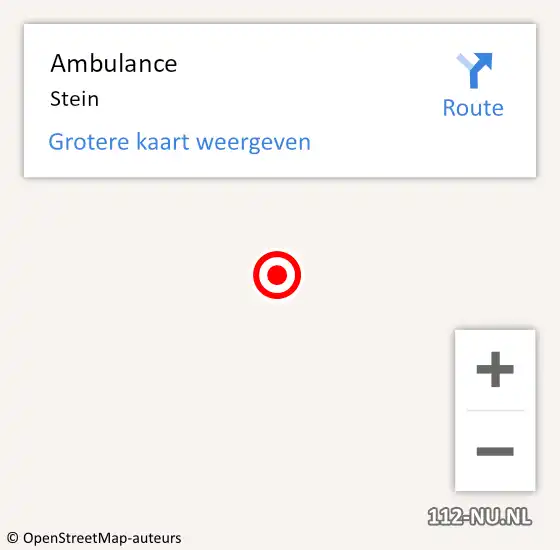 Locatie op kaart van de 112 melding: Ambulance Stein op 21 december 2014 15:00