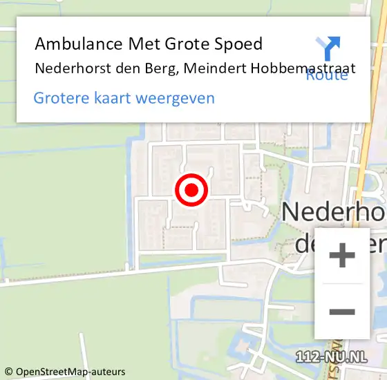 Locatie op kaart van de 112 melding: Ambulance Met Grote Spoed Naar Nederhorst den Berg, Meindert Hobbemastraat op 21 december 2014 15:37