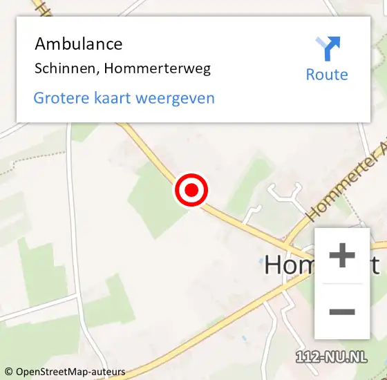 Locatie op kaart van de 112 melding: Ambulance Schinnen, Hommerterweg op 21 december 2014 16:50